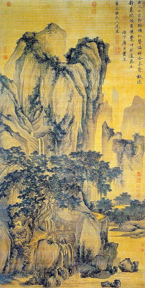 Klang von Kiefern auf einem Bergweg 1516 alte China Tinte Ölgemälde